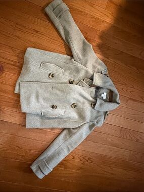 LOFT Women's Light Gray Pea Coat